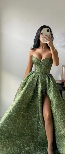 Lia Stubbla Lizard Ball Gown Green Size 12 for rent on The Volte - image 1