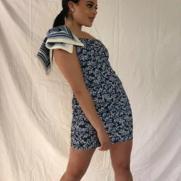 By Johnny Sculpture Sleeve Mini Dress Floral Size L / AU 12 for rent on The Volte - image 1