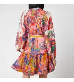 Zimmermann The Lovestruck Georgette Mini Dress in Mixed Paisley Size 1 / AU 10 for rent on The Volte - image 4