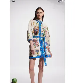 Alemais Players Mini Dress Multi Print Size AU 12 for rent on The Volte - image 2