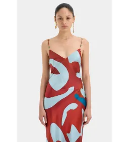 Sir The Label Frankie Slip Maxi Dress in Ruby Reflection Size AU 6 for rent on The Volte - image 2