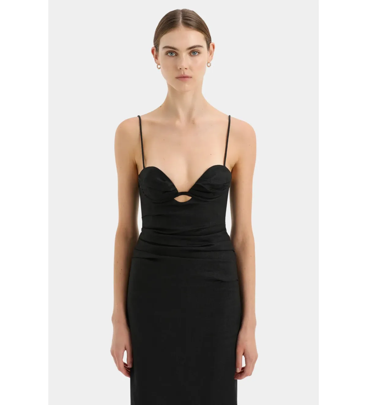 Sir The Label Noemi Balconette Midi Dress Black Size AU 10 - Image 3