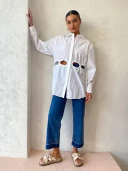 Sir the Label Mason Laced Shirt Dress White Size 10 for rent on The Volte - image 1