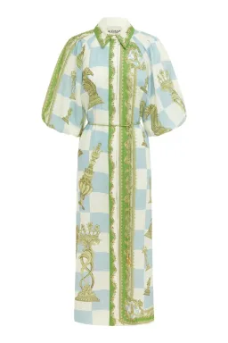 Alemais Checkmate Linen Shirtdress Multi Size 12 for rent on The Volte - image 4