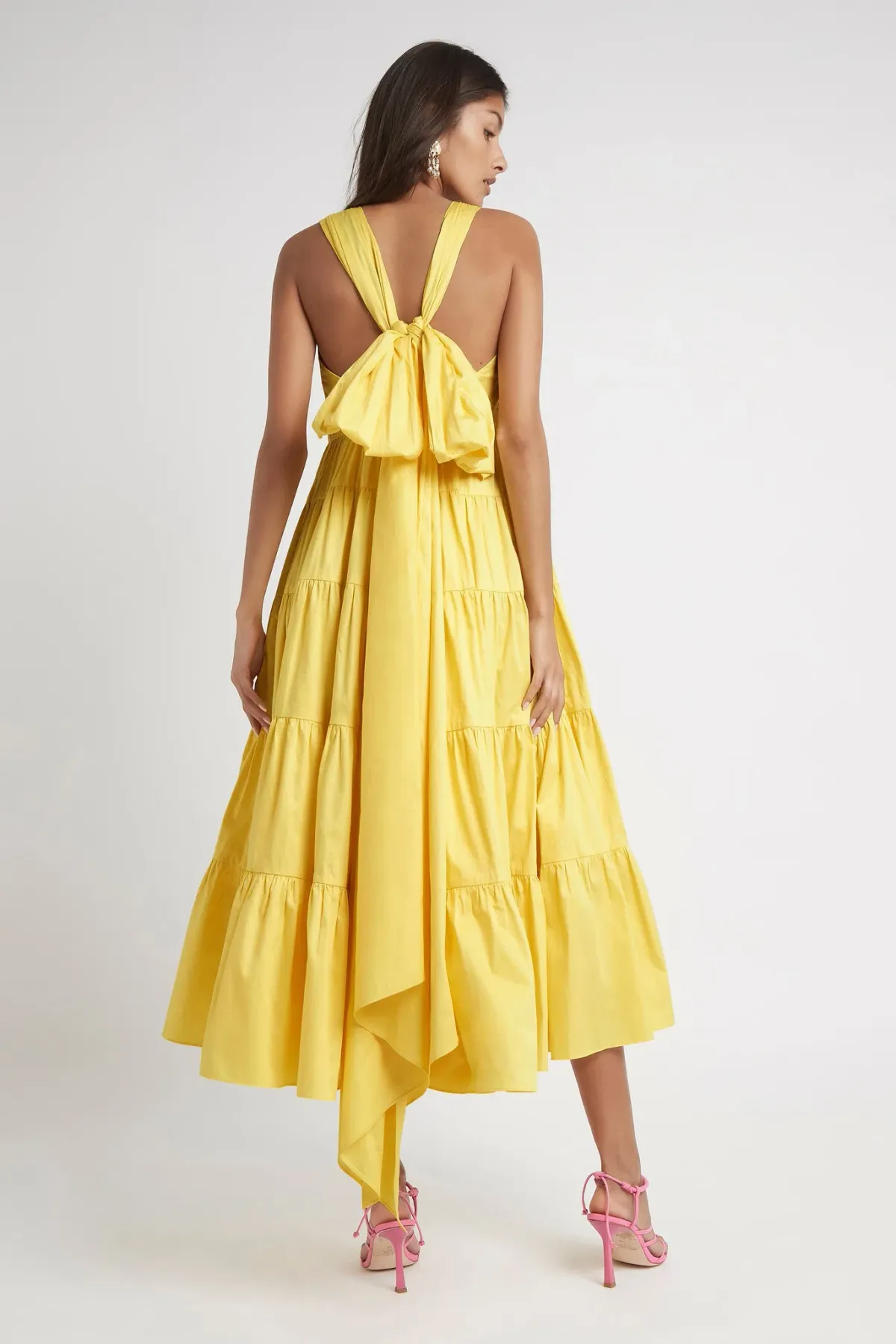 Aje Solstice Tiered Maxi Dress Daisy Yellow Size 16 - Image 2