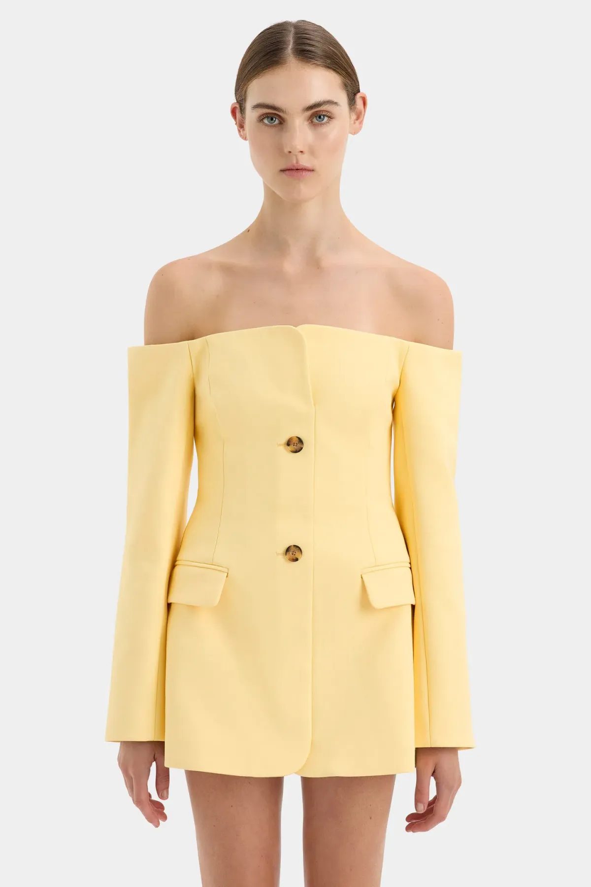 Sir the Label The Sandrine Tailored Mini Dress Limone Size XS/AU 6 - Image 3