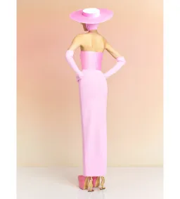 Solace London  The Afra Maxi Dress in Blush Size S/Au 8  for rent on The Volte - image 3
