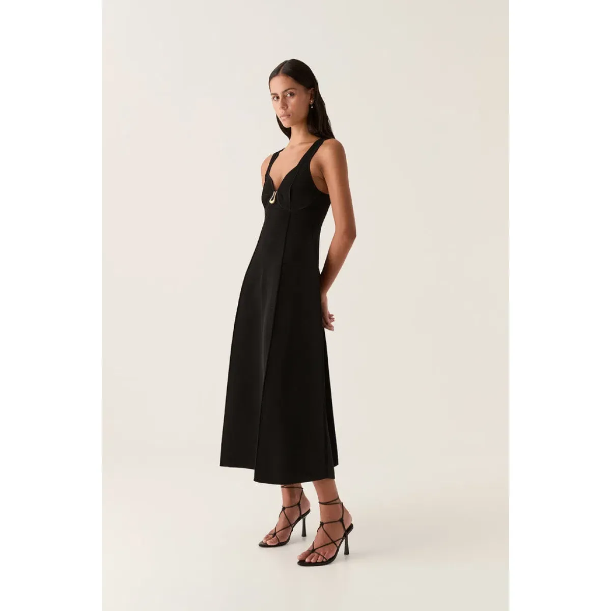 Aje Sylvette Knit Midi Dress Black Size S / AU 8 - Image 2