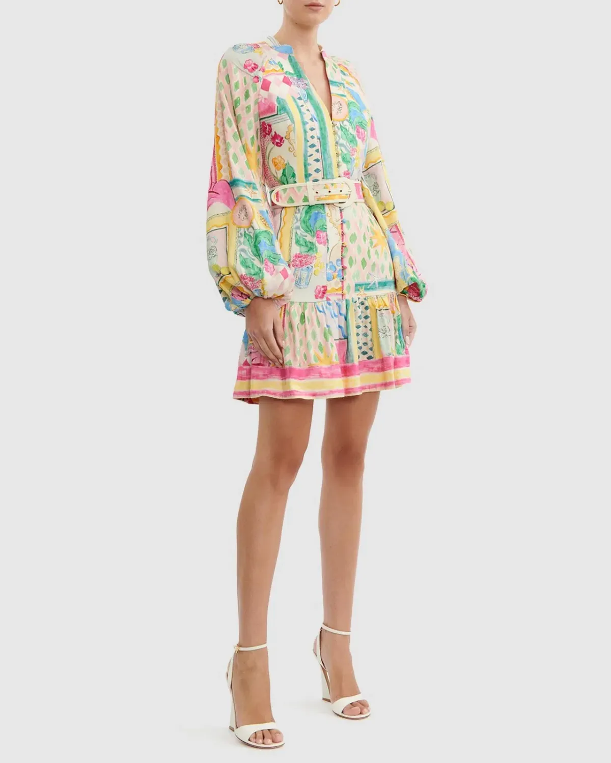 Rebecca Vallance Le Mur Rose Mini Dress Multi Size 8 - Image 1
