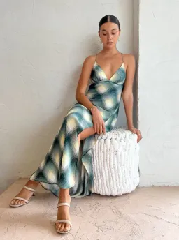 Bec & Bridge Edie Split Maxi Dress in Teal Size 8 for rent on The Volte - image 5