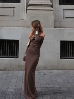 Benni Lorena Maxi Dress Ash Brown Size AU 12 for rent on The Volte - image 5