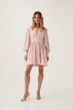 Aje Catalyst Pleated Mini Dress Blush Pink Size 8 for rent on The Volte - image 1