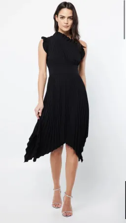 Mossman THE LADY LIKE MIDI DRESS Black Size AU 10  for rent on The Volte - image 3