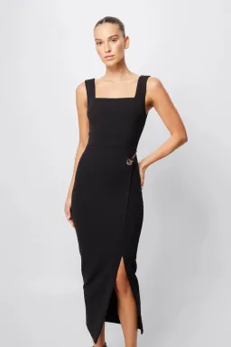 Mossman Envy Midi Dress Black Size AU 10  for rent on The Volte - image 2