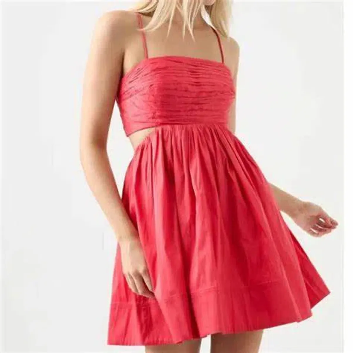 AJE Liza Ruched Baby Doll Dress Pink Size 10 - Image 2