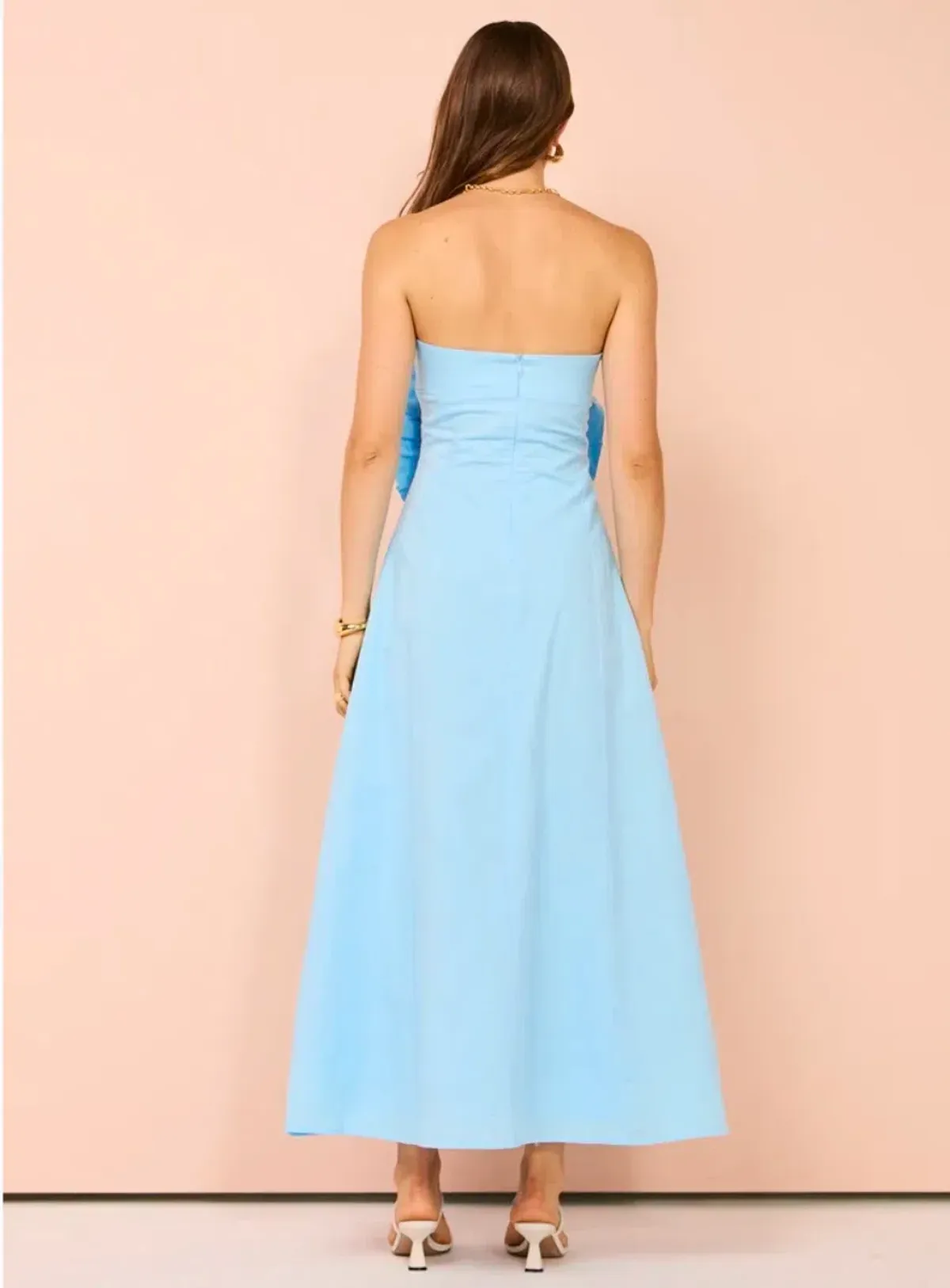 Issy Bustier Rose Midi Dress Blue Size 12  - Image 2