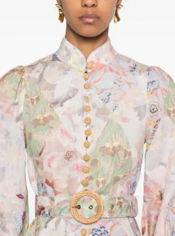 Zimmermann Illustration Belted Mini Dress in Multi Floral Diamond Size 1 / AU 10 for rent on The Volte - image 5