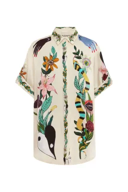 Alemais Meagan Oversized Silk Shirt & Pants Set Print Size 8  for rent on The Volte - image 3