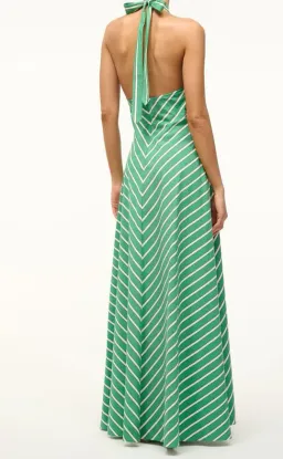 Staud Dawn Halter Dress Seaweed Stripe Size S / AU 8 for rent on The Volte - image 2