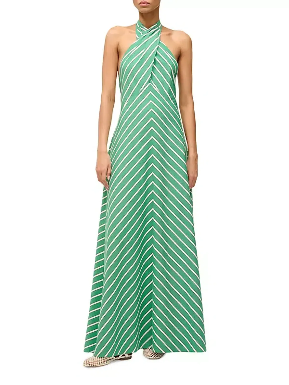 Staud Dawn Halter Dress Seaweed Stripe Size S / AU 8 - Image 1