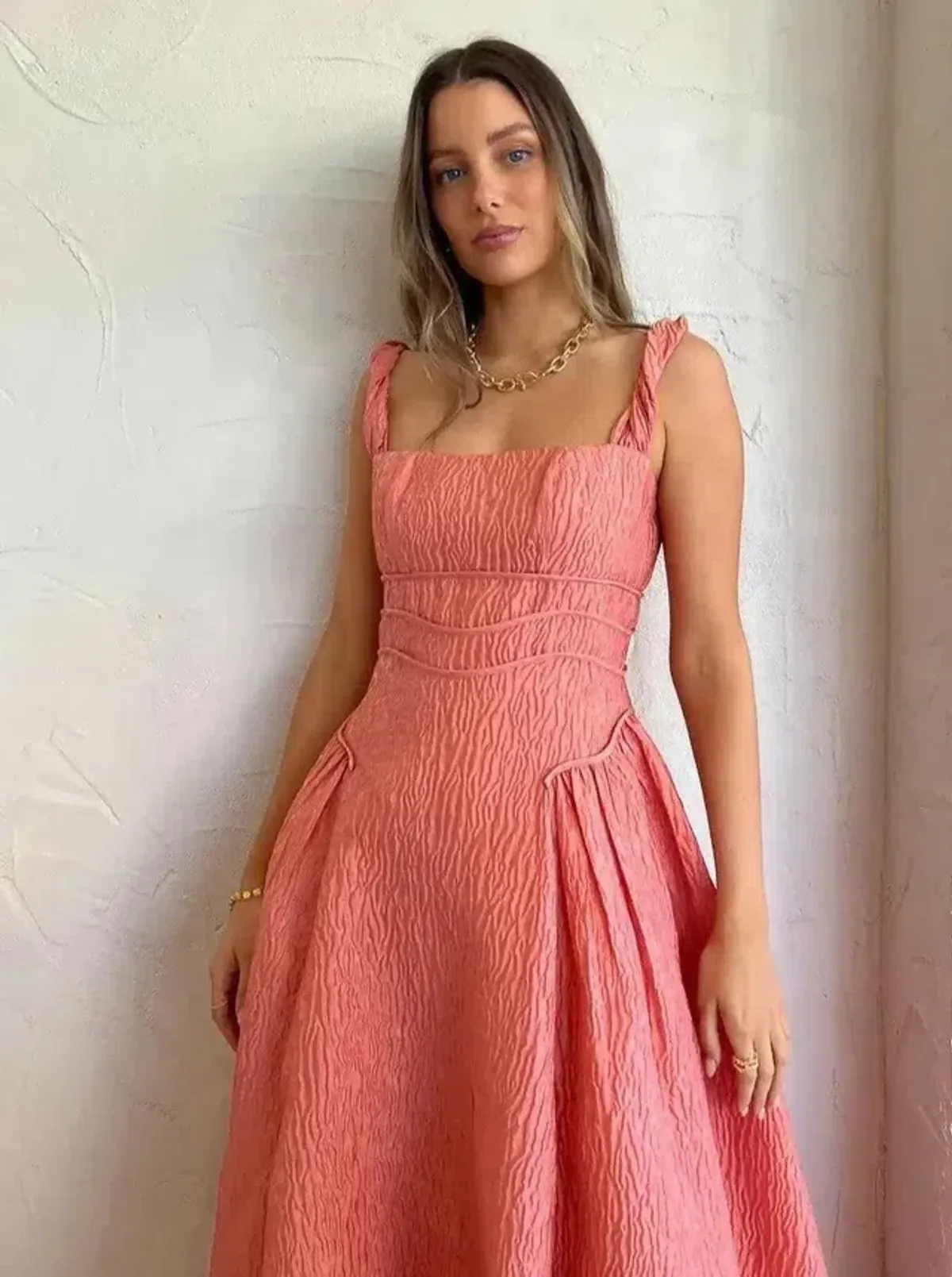 Rachel Gilbert Sophy Strap Dress in Pink Size 8 - Image 3