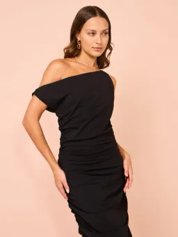 Issy One Shoulder Midi Dress Black Size 12  for rent on The Volte - image 2
