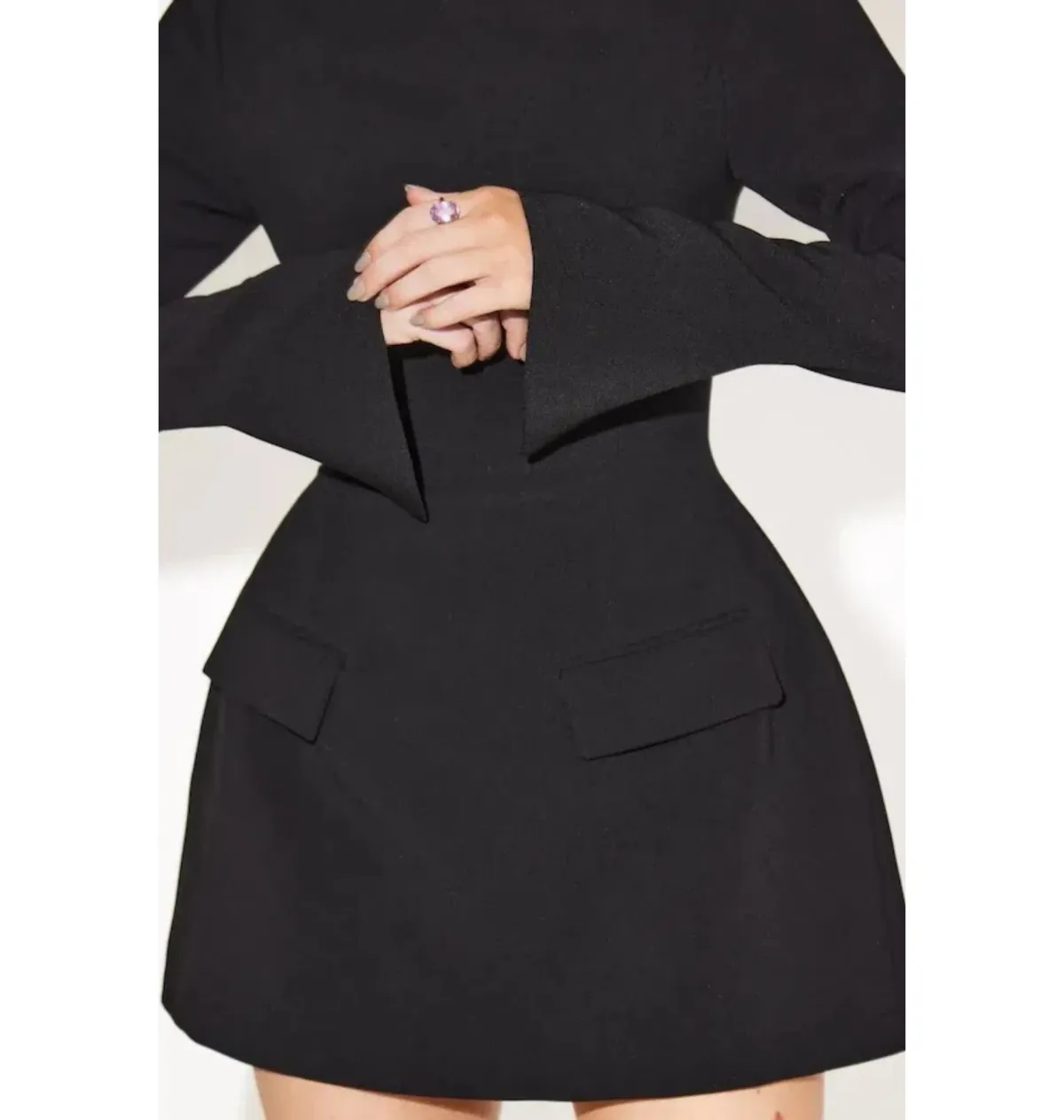 Odd Muse The Ultimate Muse Split Sleeve Mini Dress Black Size AU 10 - Image 2