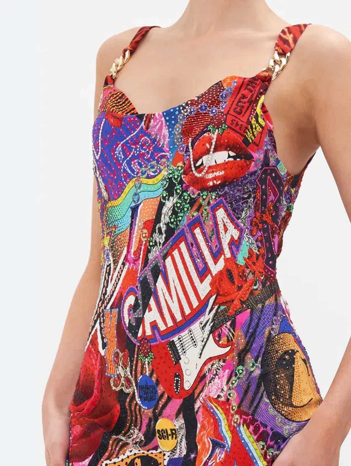 Camilla Bias Slip With Wide Strap in Radical Birth Print Size L (AU 14) - Image 8