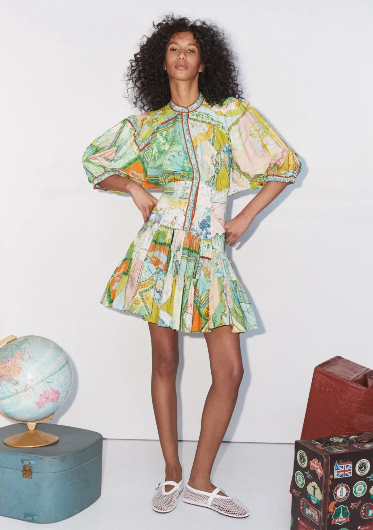 Alemais Atlas Mini Dress Green Multi Size 6 - Image 1