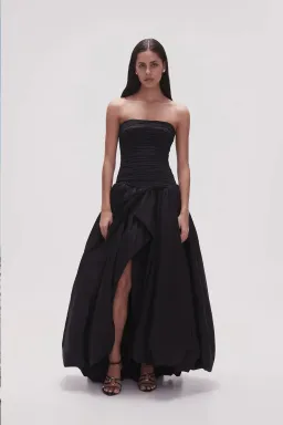 Aje Violette Bubble Hem Maxi Dress Black Size 16 for rent on The Volte - image 4