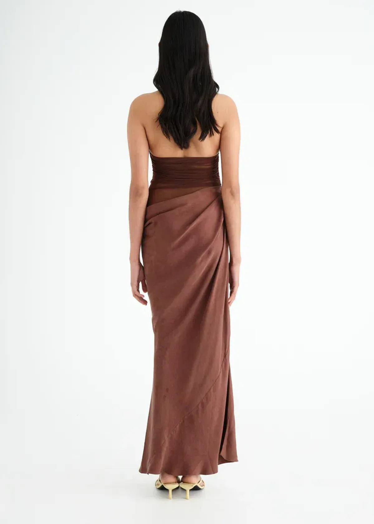 Benni Gina Maxi Dress Chocolate Size AU 8 - Image 4