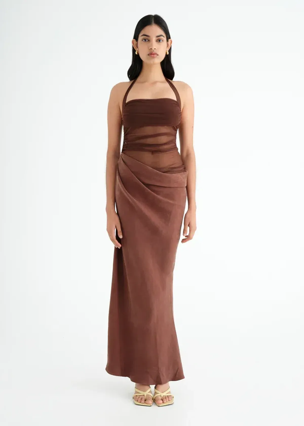 Benni Gina Maxi Dress Chocolate Size AU 8 - Image 1