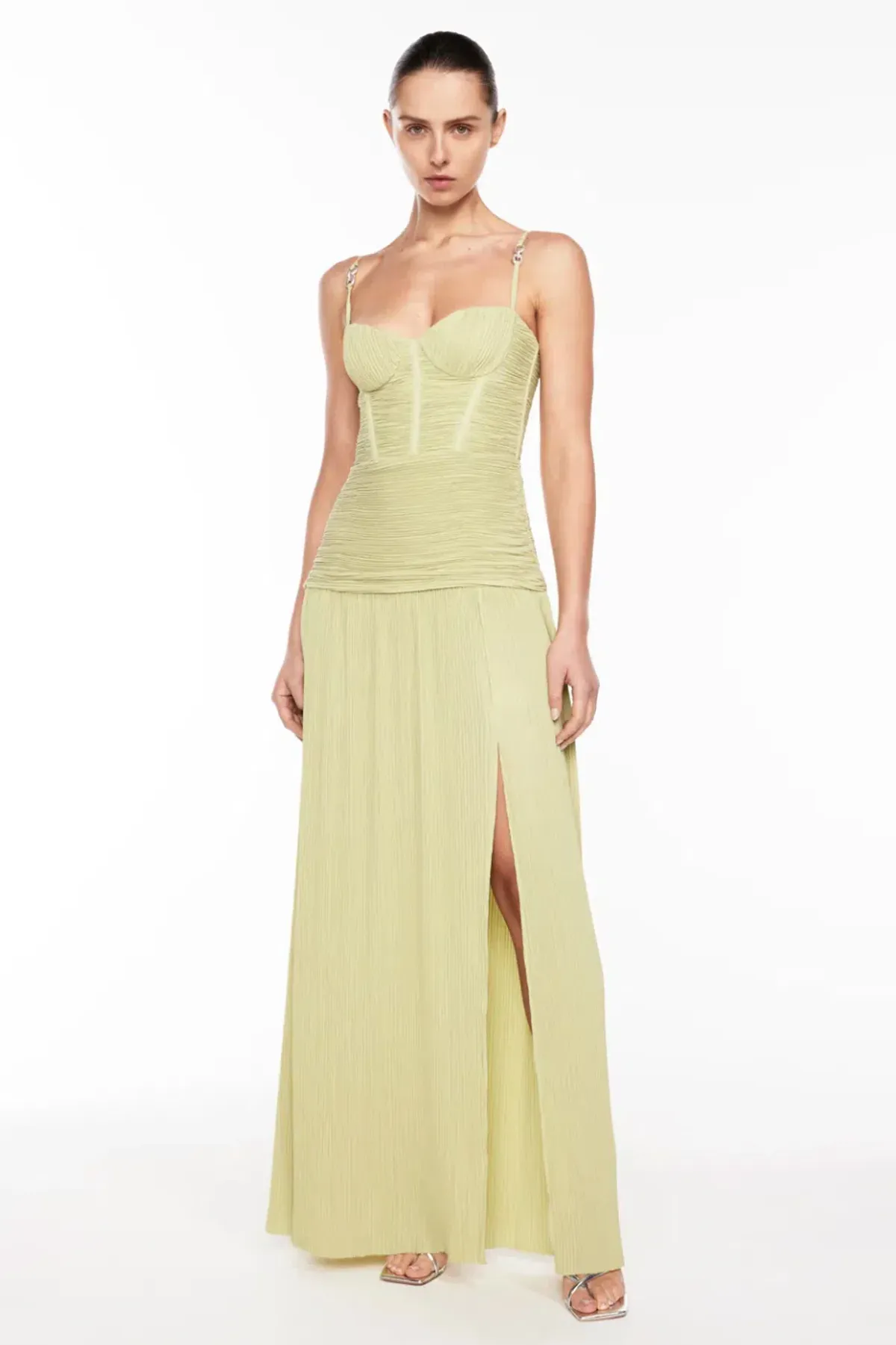 Manning Cartell Double Time Pleat Dress Pistachio Size 10 - Image 2