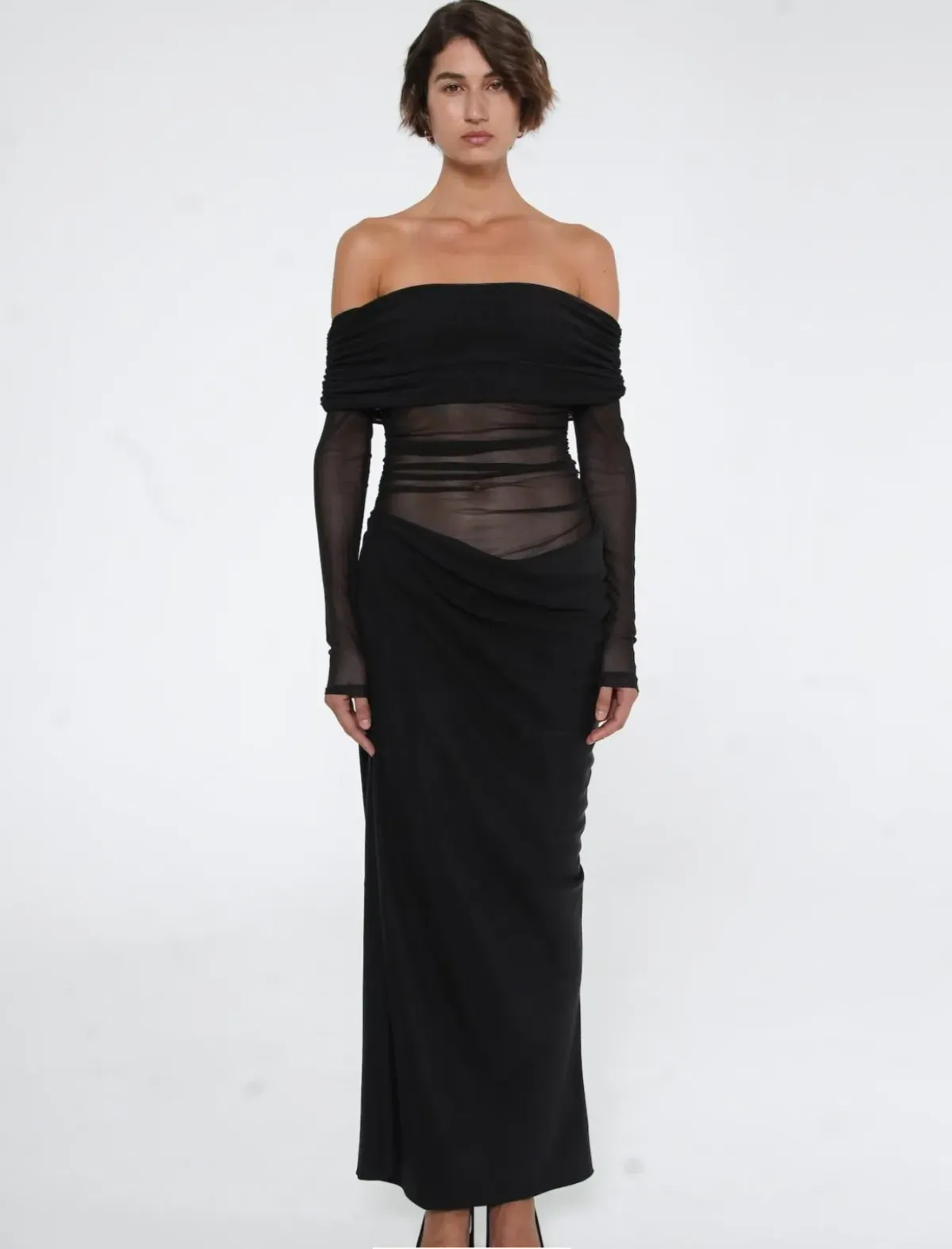 Benni Yasmin Off Shoulder Maxi Dress Black Size 6 - Image 1