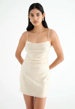 Benni Juliano Sequin Mini Dress Light Toffee Size 10 for rent on The Volte - image 4