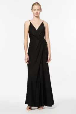 Manning Cartell The Asymmetrical Games Wrap Dress Black Size 14 for rent on The Volte - image 1