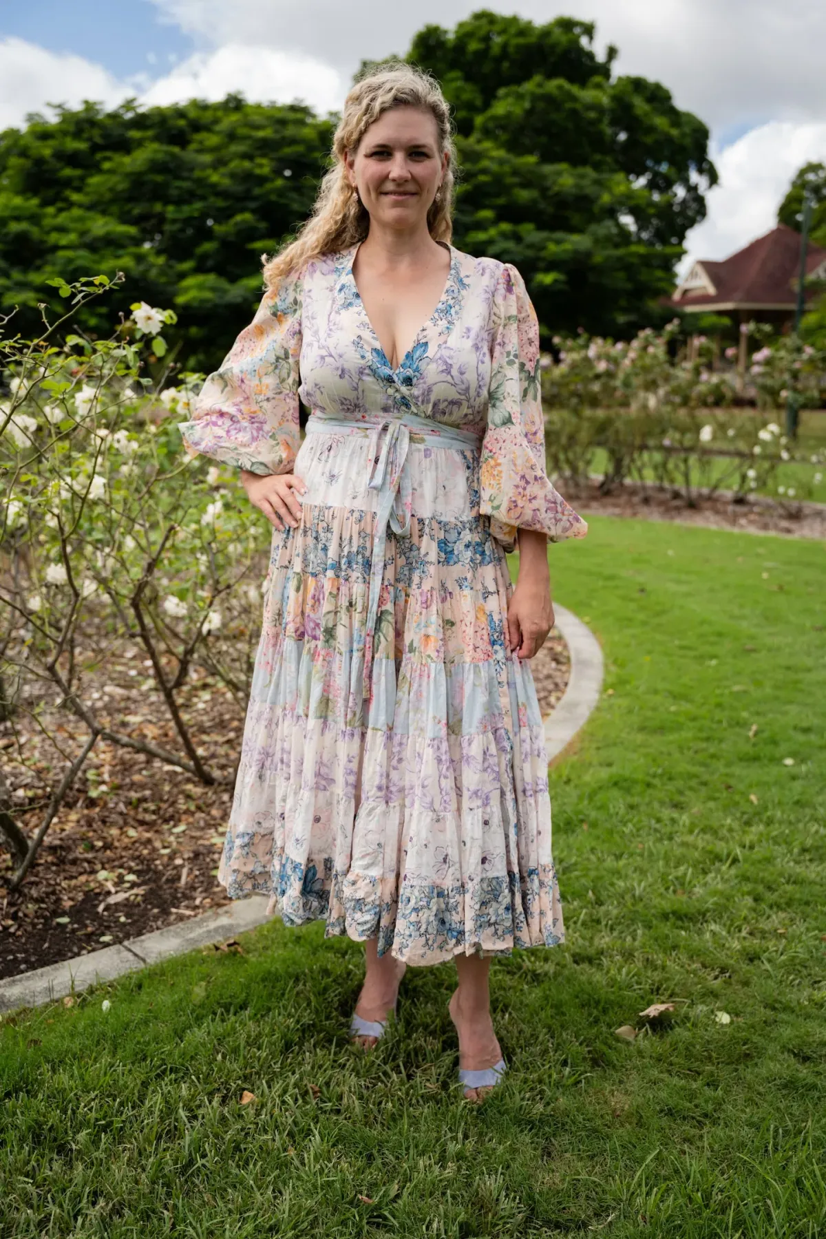 Zimmermann The Halliday Tiered Midi Dress in Spliced Size 4 / AU 16 - Image 3