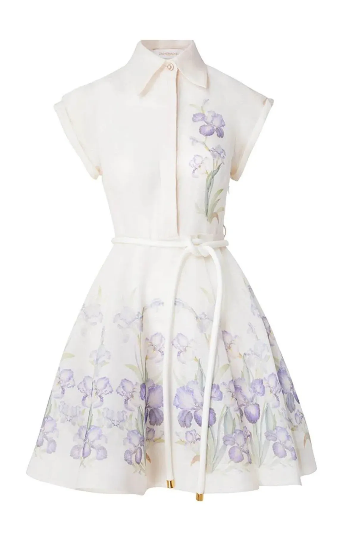 Zimmermann The Natura Flip Dress In Blue Iris Size 1/Au 10 - Image 6