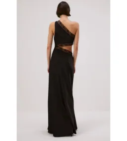Misha Jillian Satin Maxi Dress Black Size 8  for rent on The Volte - image 2