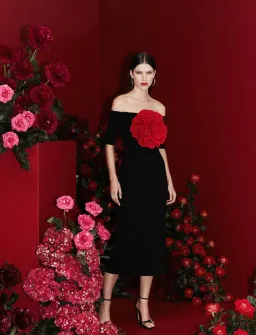 Rebecca Vallance Rhosen Off The Shoulder Midi Dress Black Size 10 for rent on The Volte - image 5