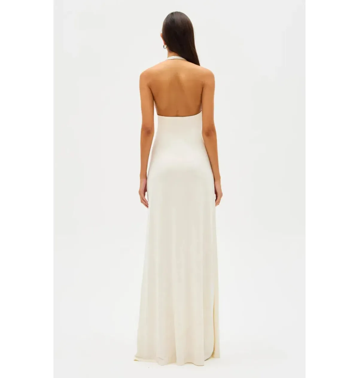 MISHA Jennifer Cupro Maxi Dress in Ivory Size 10/M - Image 4