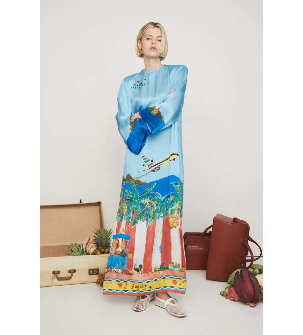 Alemais All Aboard Midi Dress Print Size AU 16 - Image 1