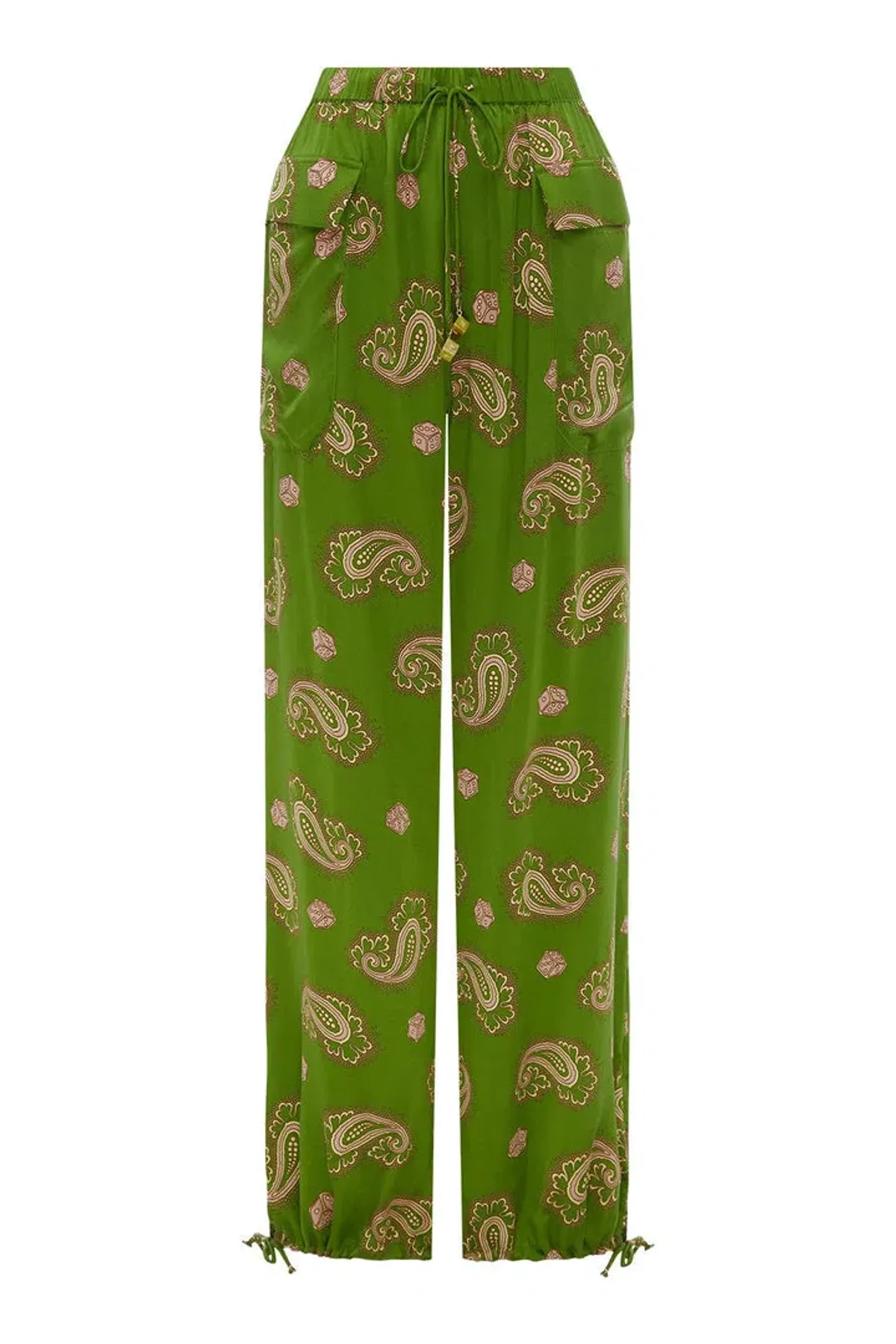 Alemais Dice Silk Shirt and Pant Set Green Size AU 14 - Image 5