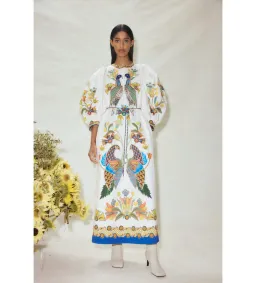 Alemais Effie Puff Sleeve Midi Dress Multi Size AU 16 for rent on The Volte - image 1