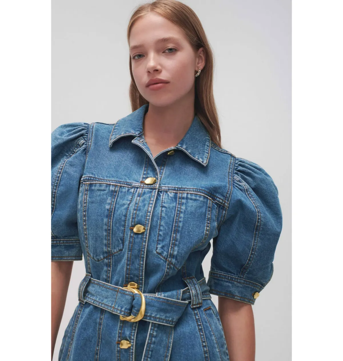 Aje Adriana Puff Sleeve Mini Dress 90's Wash Size AU 8 - Image 2