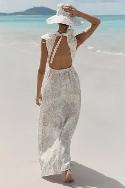 Dissh Malta Palm Frill Dress Print Size AU 8 for rent on The Volte - image 4