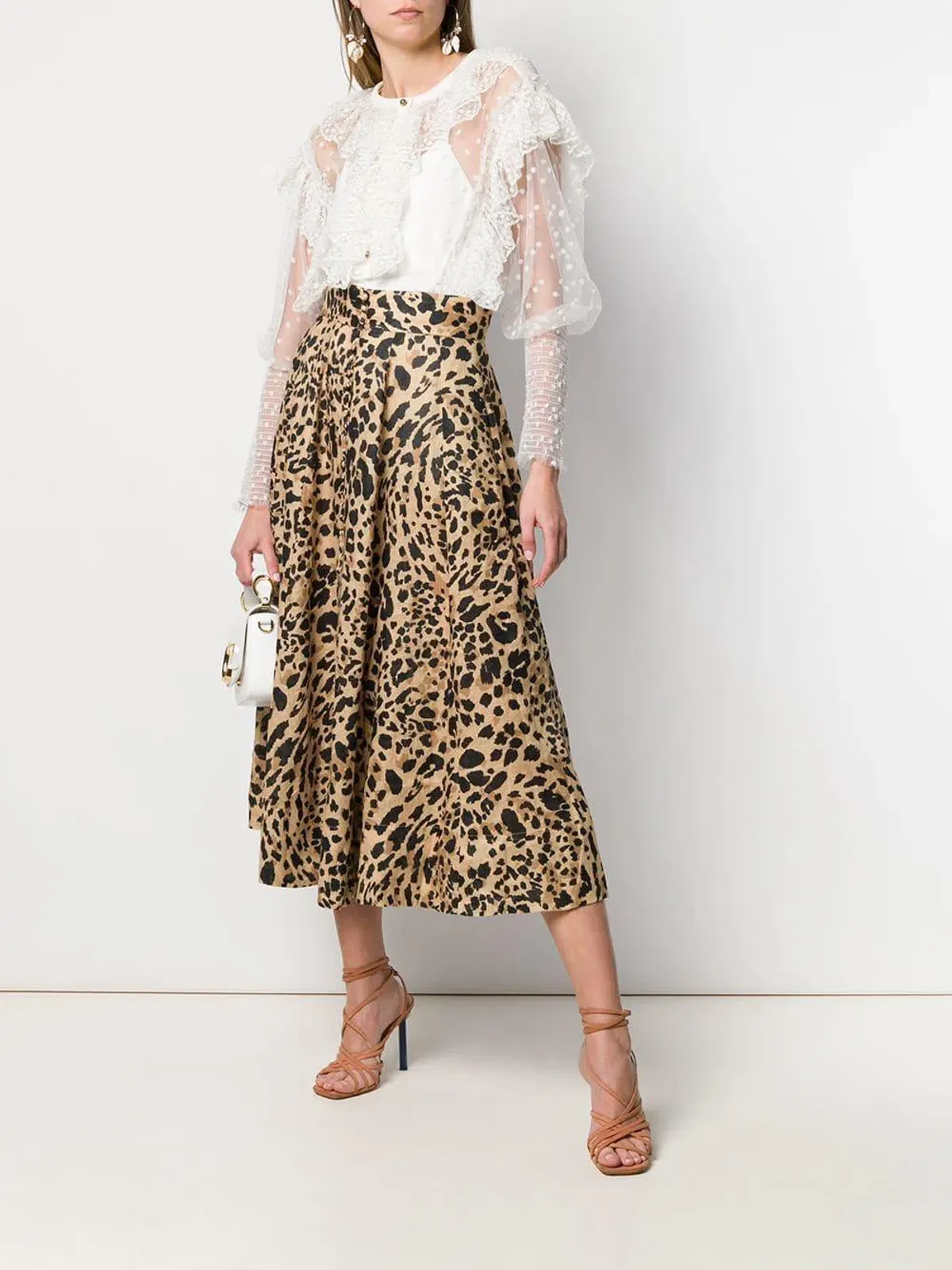Zimmermann Veneto Linen Skirt Leopard Print Size 6 - Image 1