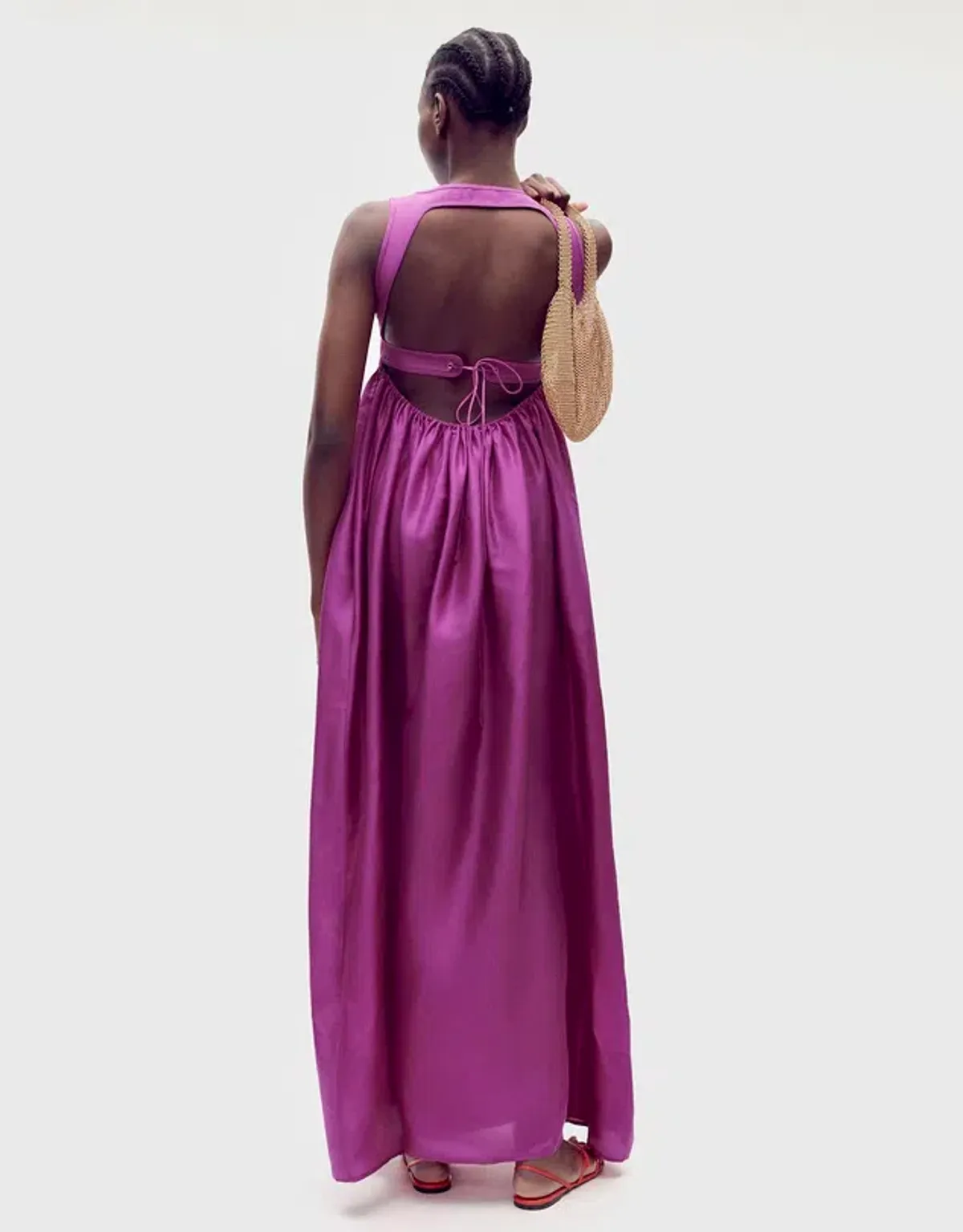Oroton Strappy Sundress Magenta Size AU 10 - Image 2