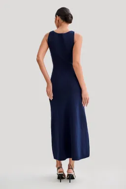 Meshki Sawyer Sleeveless Buttoned Maxi Dress Navy Size 10 for rent on The Volte - image 3