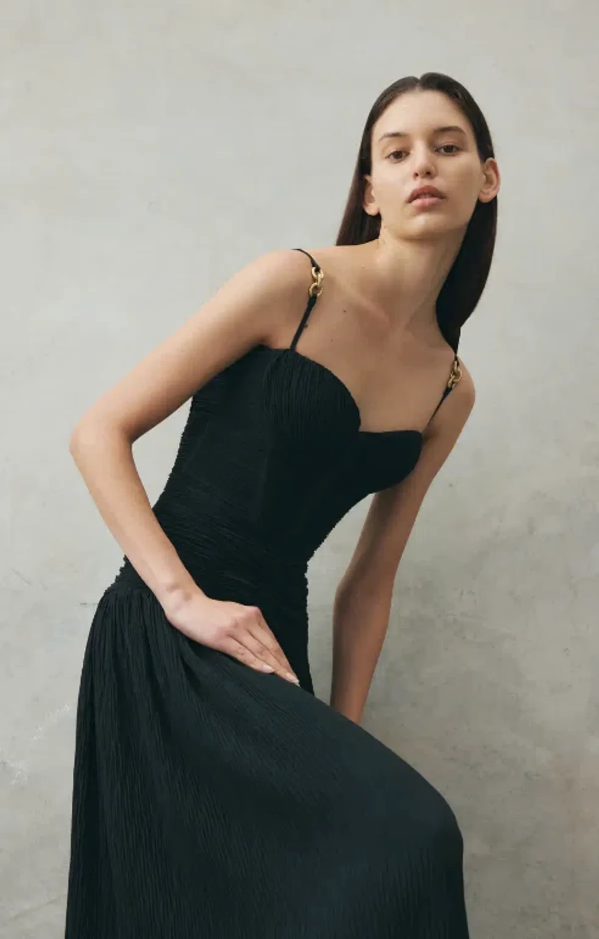 Manning Cartell Double Time Pleat Maxi Dress Black Size AU 6 - Image 4